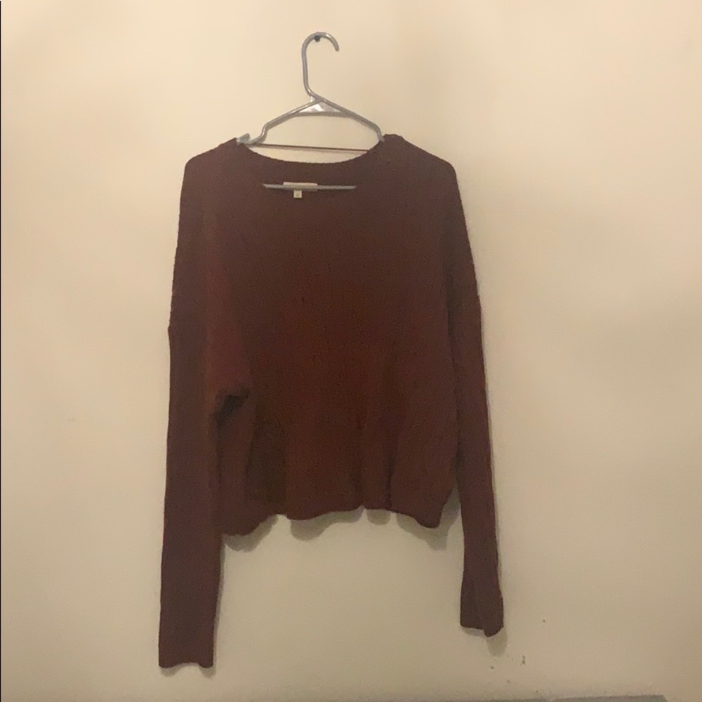 PacSun Boxy Ribbed Burnt Orange Sweater